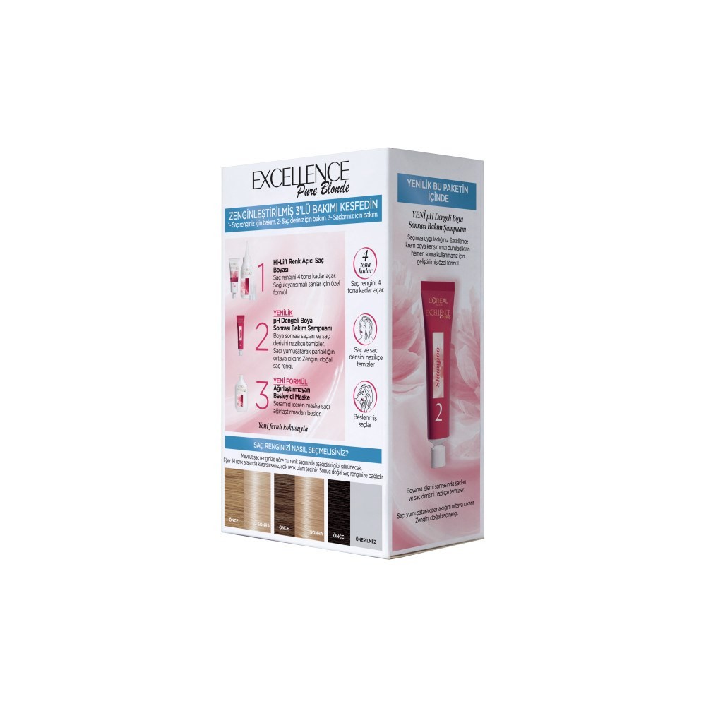 Loreal Paris Excellence Ultra Renk Açıcı Set Saç Boyası Pure Blonde 01 Ultra Açık Doğal Sarı