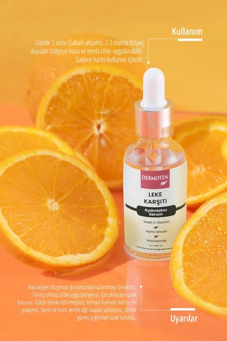 Dermoten Cilt Bakım Serumu 30ml Leke Karşıtı, Aydınlatıcı C Vit.