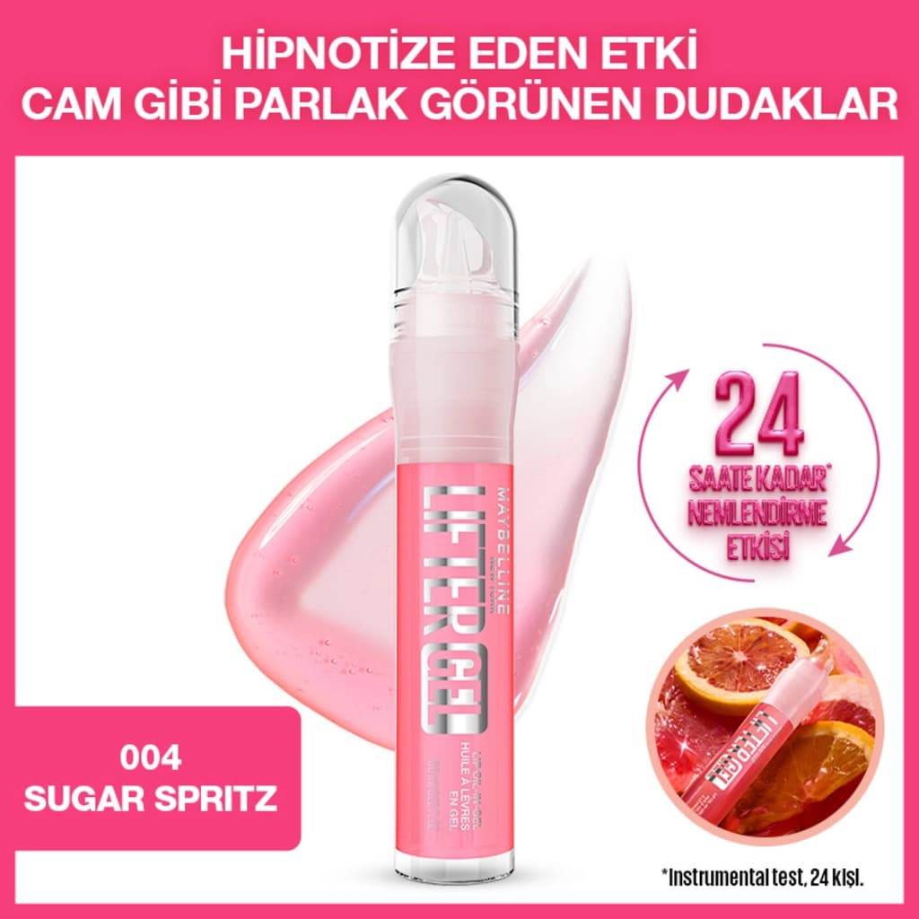 Maybelline New York Lifter Gel Ekstra Parlak ve Nemlendirici Dudak Parlatıcısı 004 Sugar Spritz