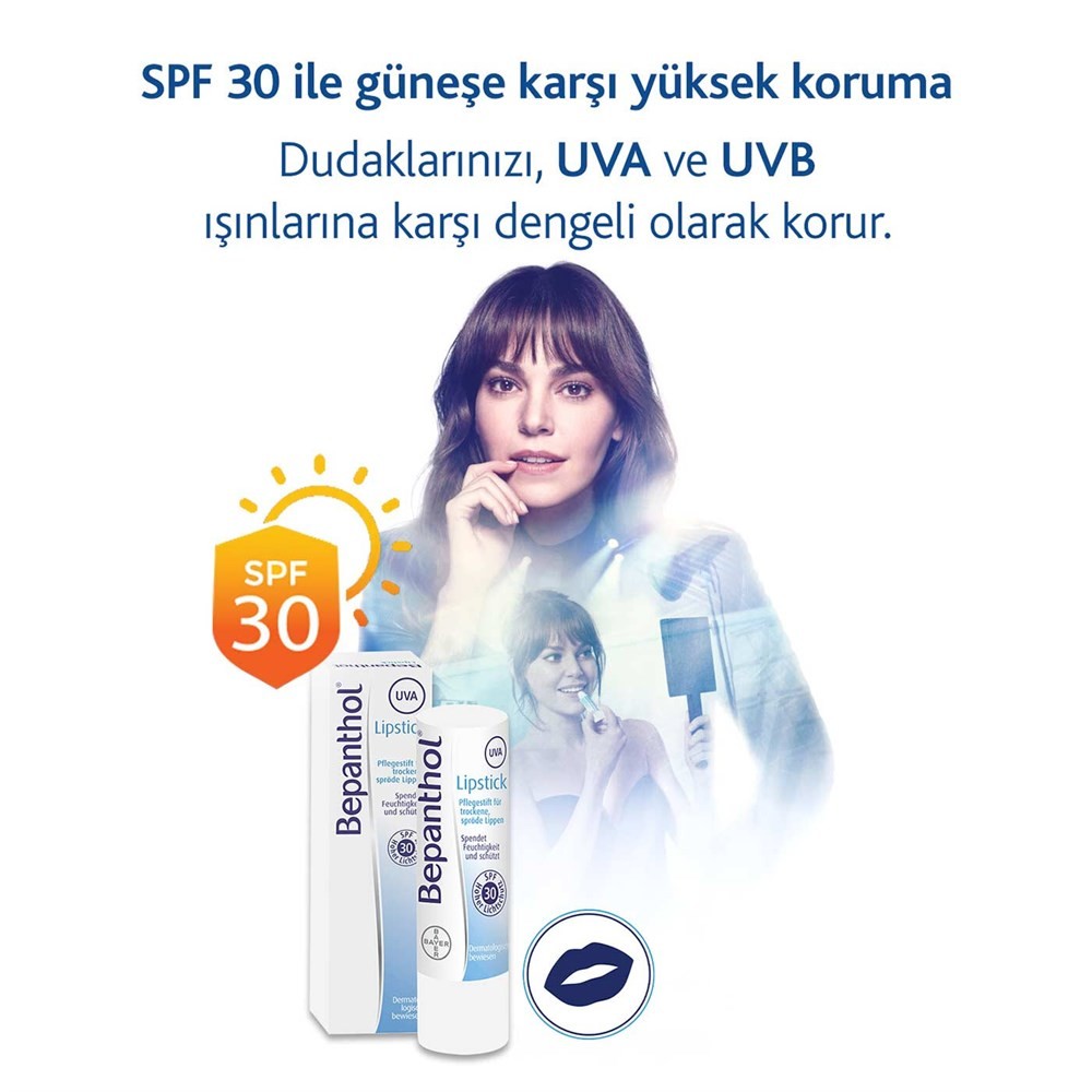 Bepanthol Dudak Bakım Kremi Lipstick +30Spf Güneş Koruyucu Etkili 4,5 gr