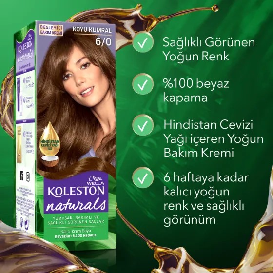 Wella Koleston Naturals Saç Boyası 6/0 Koyu Kumral