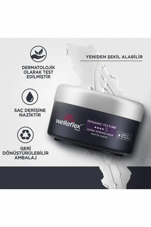 Wellaflex Saç Macunu Mat Erkek Dinamik Doku & Ultra Güçlü Tutuş 75 ml