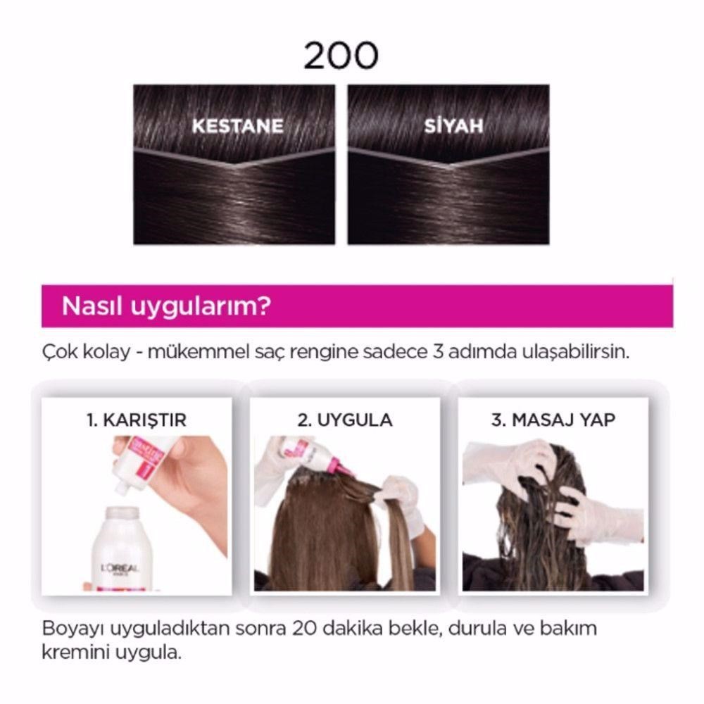 Loreal Paris Saç Boyası - Casting Creme Gloss 200 Karadut Siyahı