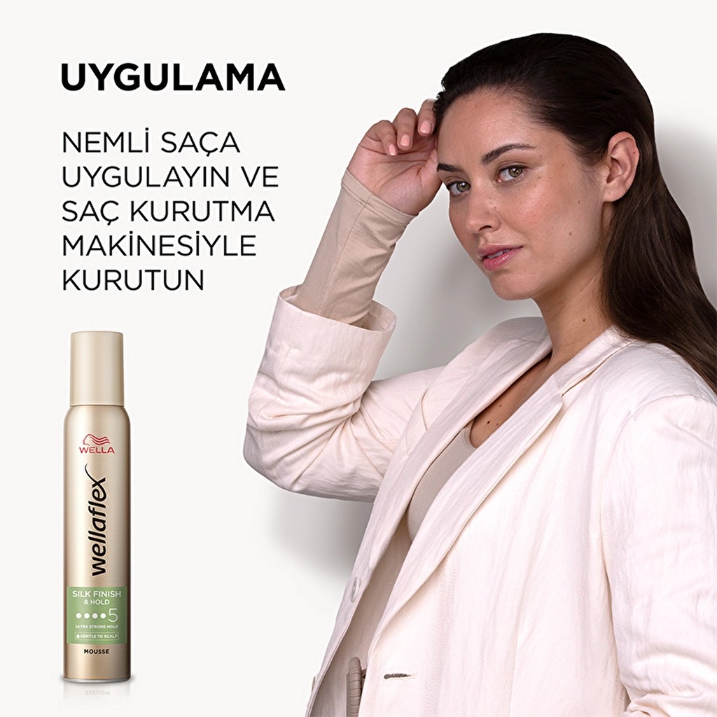 Wella Wellaflex Silk Finish & Hold İpeksi Bitiş ve Tutuş Sağlayan Saç Köpüğü Ultra Strong Hold 200 ml - 5/5 Hold