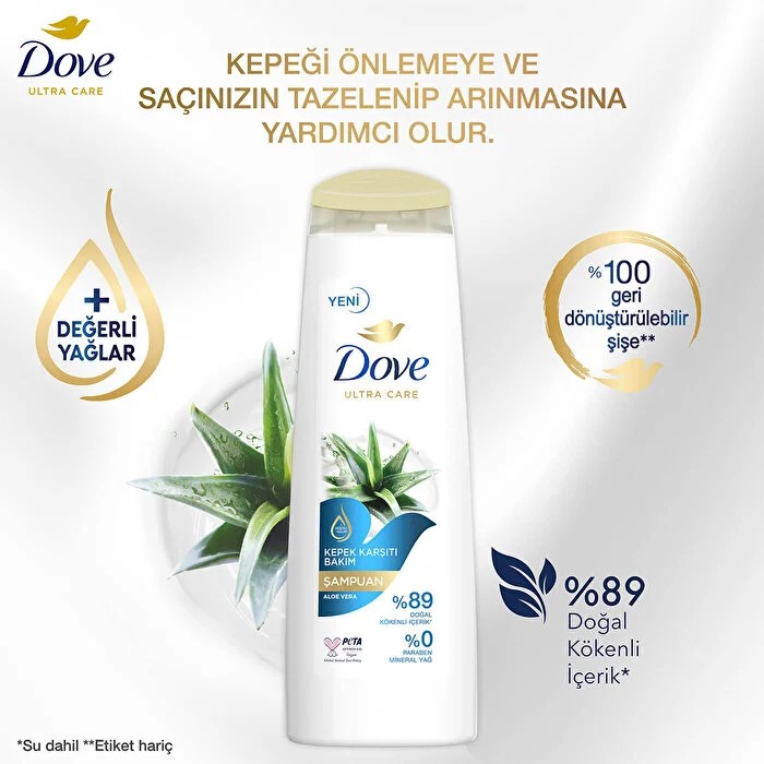Dove Ultra Care Saç Bakım Şampuanı Kepek Karşıtı Bakım, Aloe Vera 400 ml