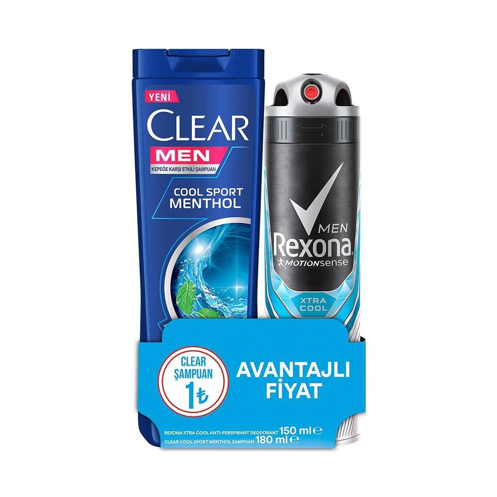 Rexona Deodorant Xtra Cool 150 ml + Clear Cool 180 ml Hediyeli