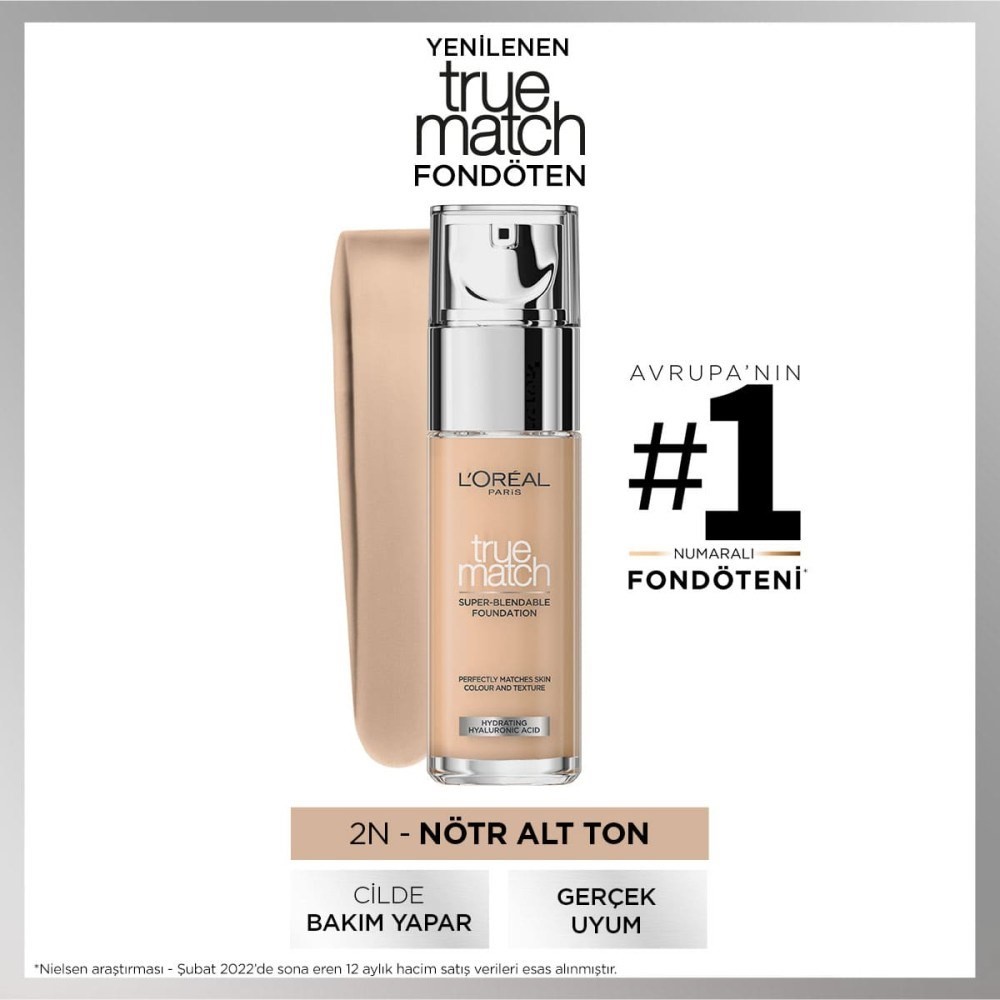 Loreal Paris Fondöten - True Match Foundation 2N Vanilla