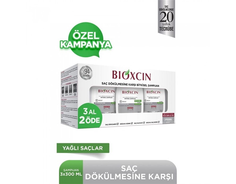 Bioxcin Genesis Saç Dökülmesine Karşı Bitkisel Şampuan Yağlı Saçlar İçin 300 ml 3Al 2 Öde