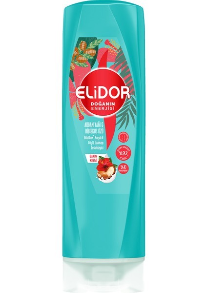 Elidor Doğanın Enerjisi Saç Bakım Kremi Argan Yağı ve Hibiskus Özü 350 ML