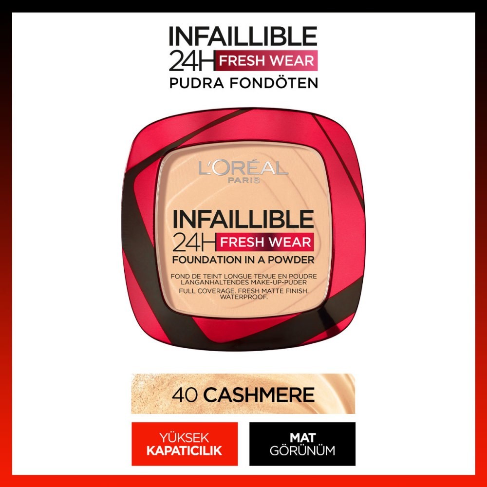 Loreal Infaillible Pudra Fondöten 24H Fresh Wear Compact 40 Cashmere