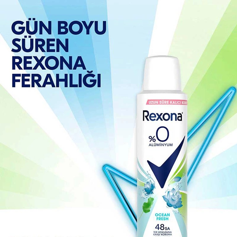 Rexona Kadın Sprey Deodorant - Ocean Fresh Anti-Perspirant Etkili 150 ml