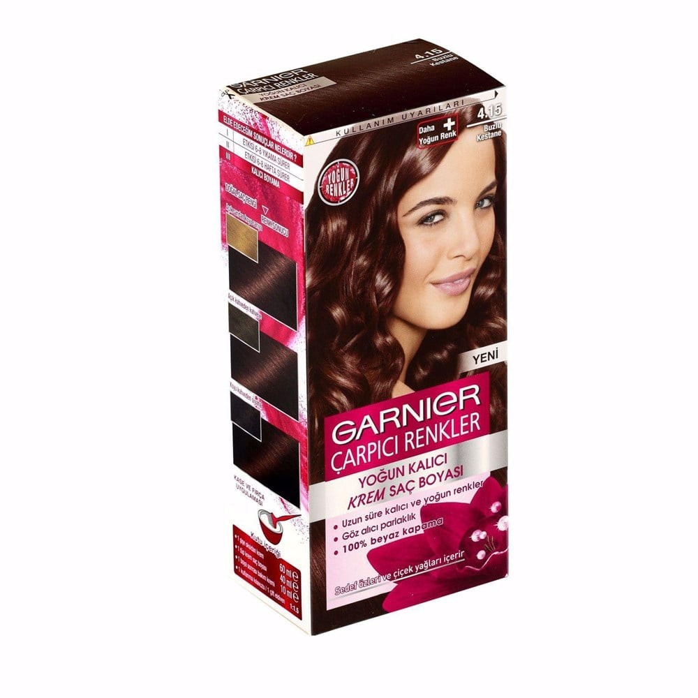 Garnier Çarpıcı Renkler Saç Boyası 4/15 Buzlu Kestane