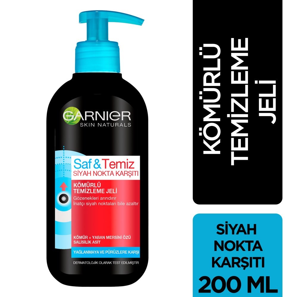 Garnier Saf &amp;Temiz Siyah Nokta Karşıtı Kömürlü Yüz Temizleme Jeli 150 ml