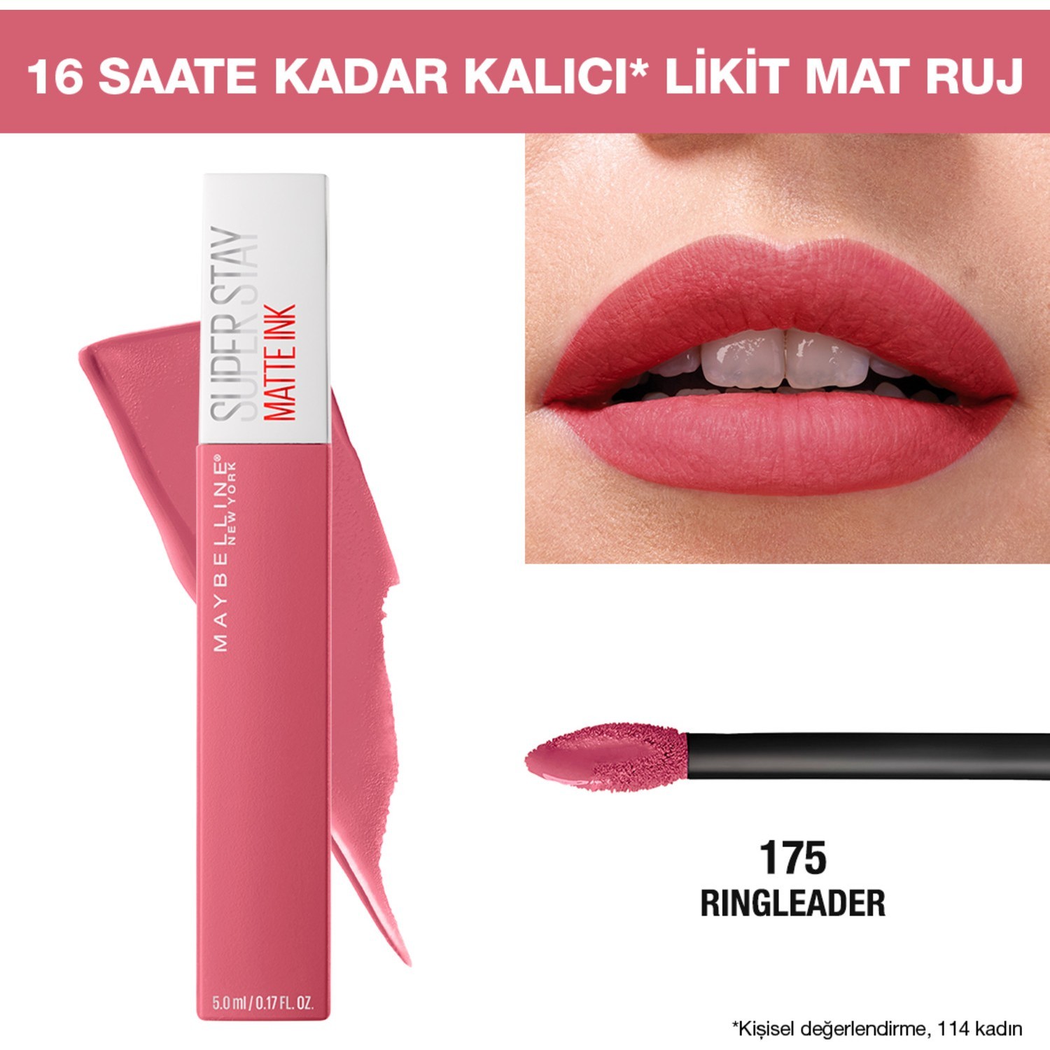 Maybelline New York Super Stay Matte Ink Pink Edition Likit Mat Ruj 175 Ringleader