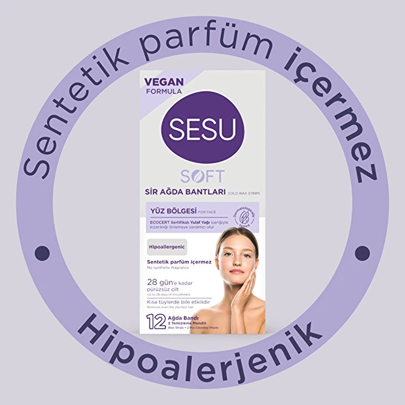 Sesu Soft Yüz Ağda Bandı 12'li