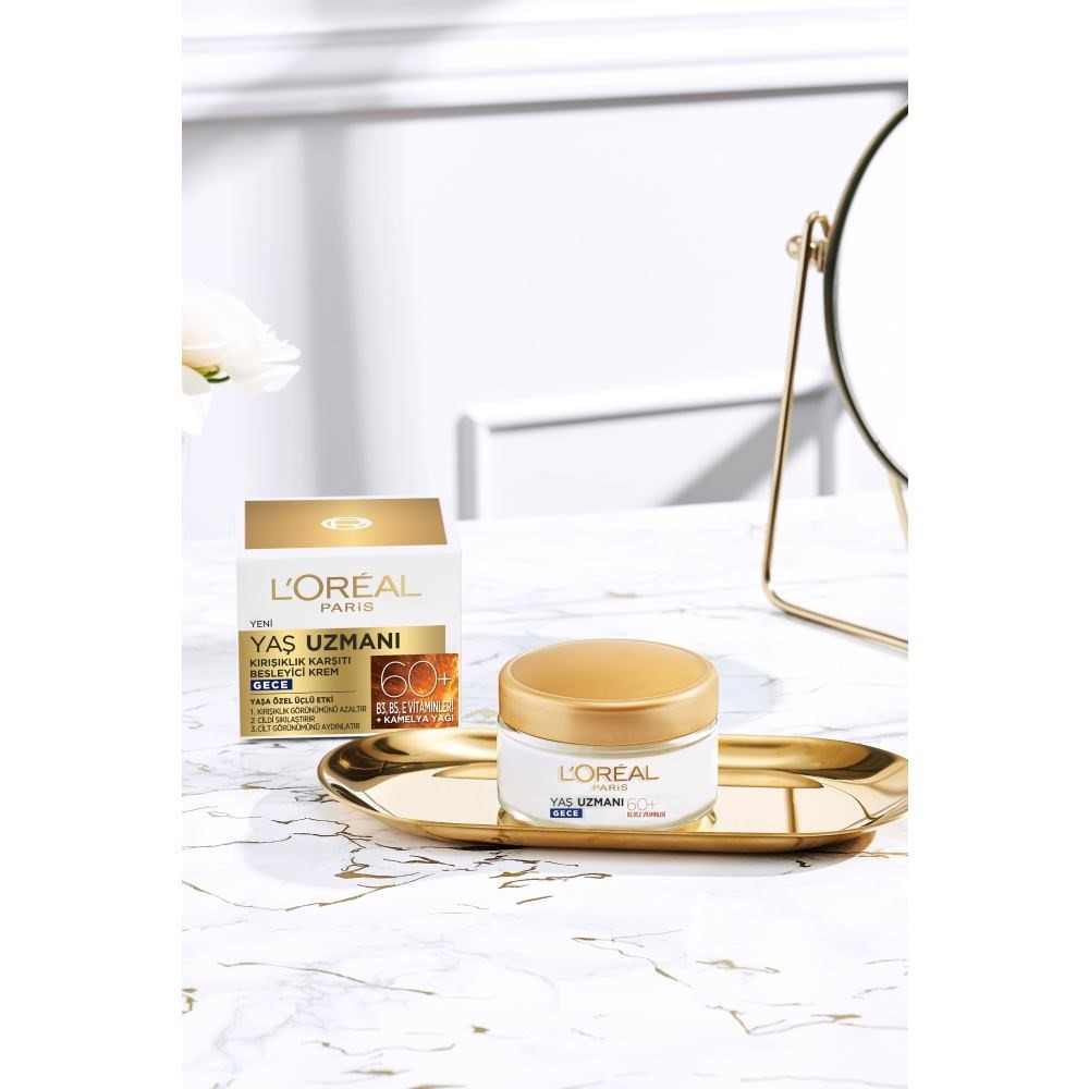 Loreal Paris Yaş Uzmanı 60+ Kırışıklık Karşıtı Besleyici Gece Kremi 50 ml