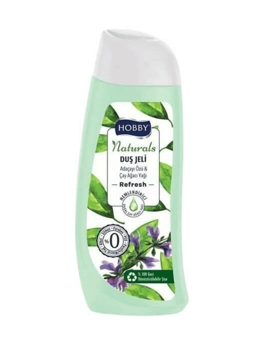 Hobby Naturals Duş Jeli Adaçayı Özlü &amp; Çayağacı Yağı Nemlendirici Etkili 500 ml