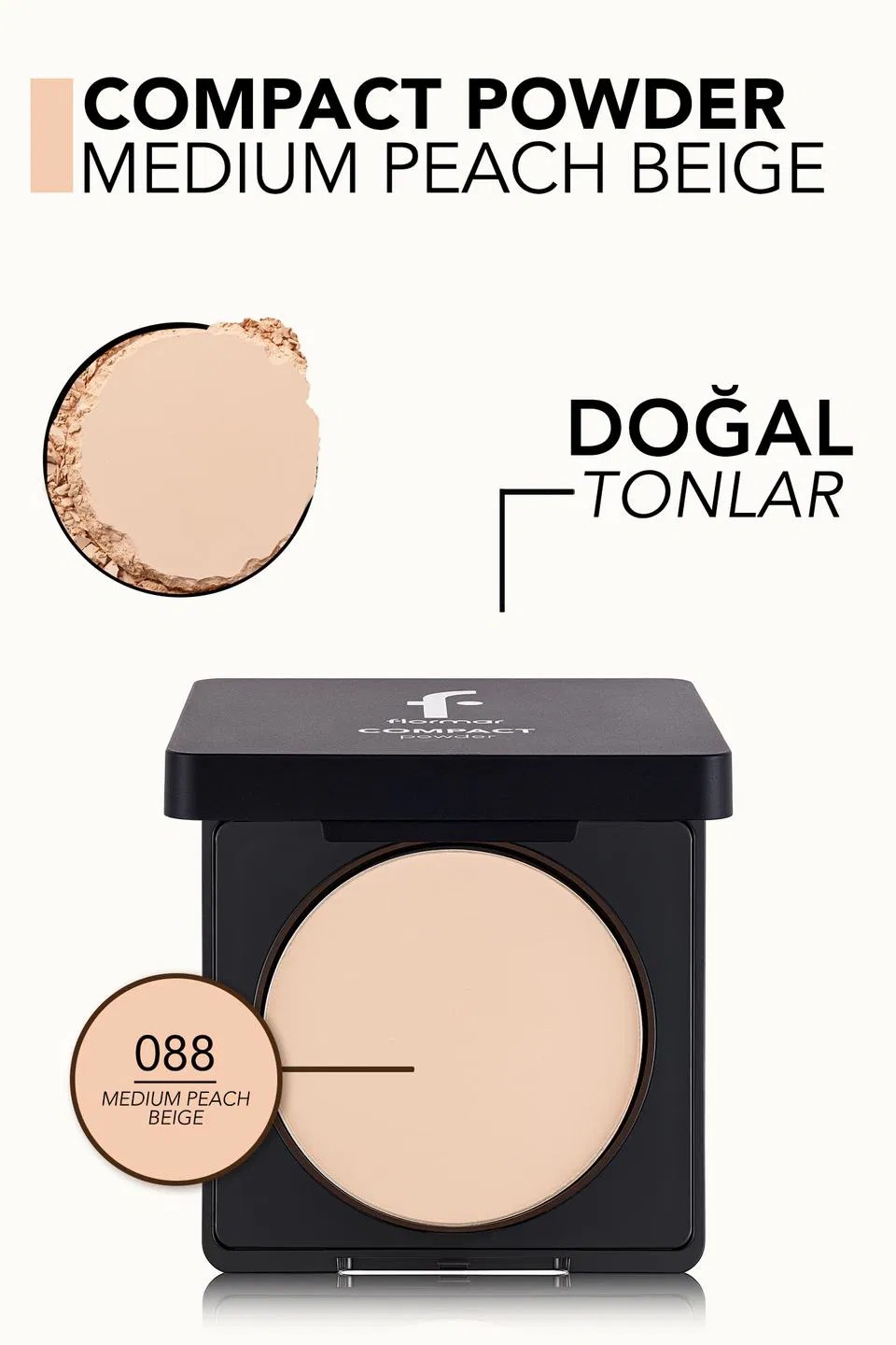 Flormar Pudra - Compact Powder 88 Medium Peach Beige