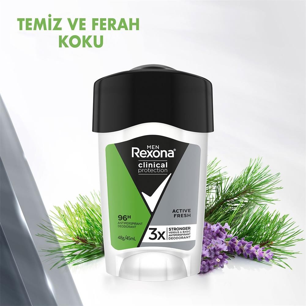 Rexona Men Clinical Protection Erkek Stick Deodorant Active Fresh 45 ml