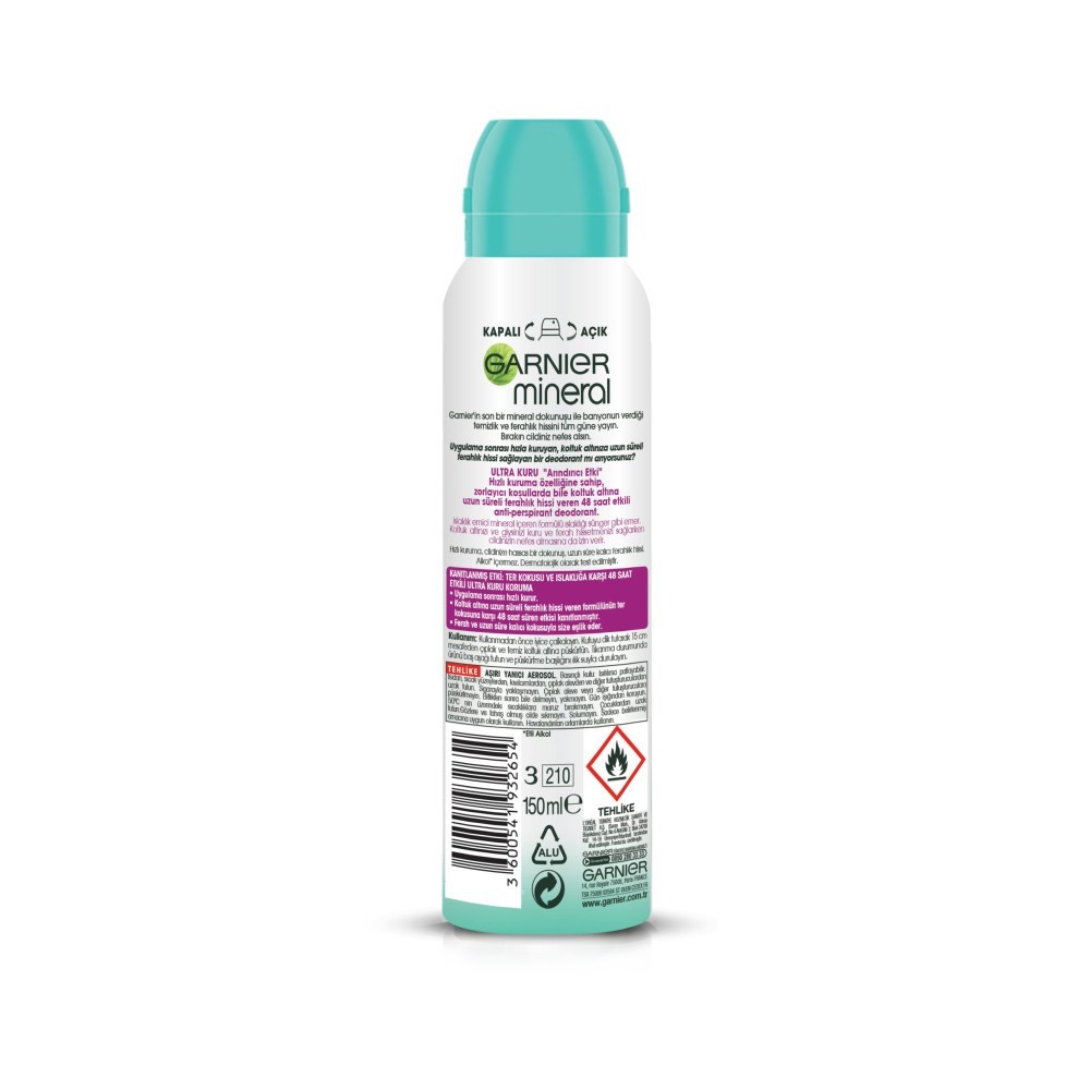 Garnier Aeresol Deodorant Ultra Kuru 150 ml