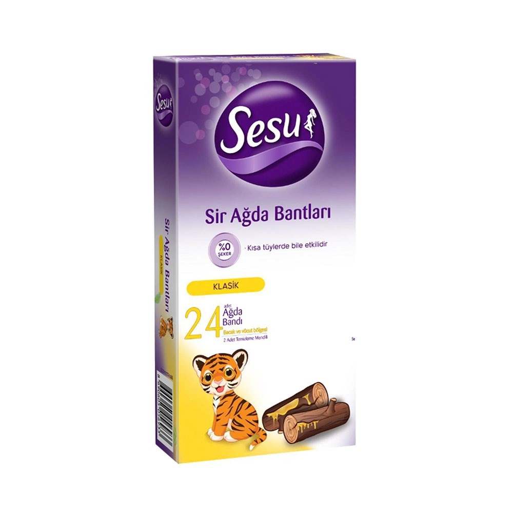 Sesu Ağda Bandı - Bacak + Vücut için Klasik 24lü