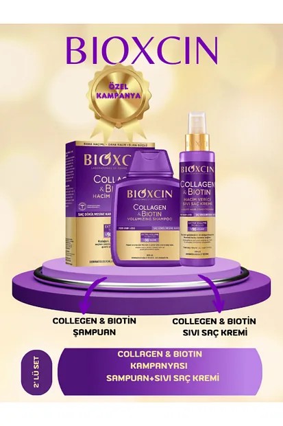 Bioxcin Collagen Keratin 300 ml Şampuan + 150 ml Sıvı Saç Kremi