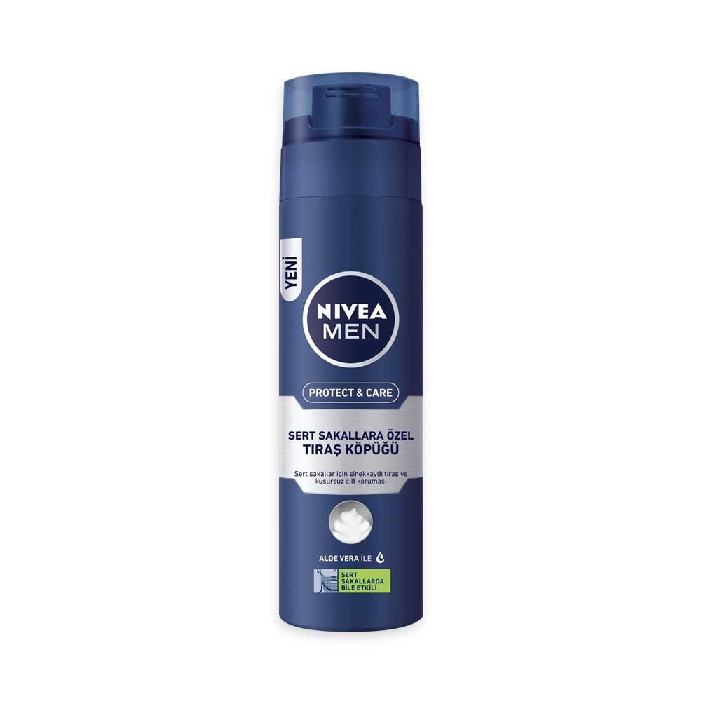 Nivea Tıraş Köpüğü - Protect & Care Koruyucu Sert Sakallara Özel 200 ml
