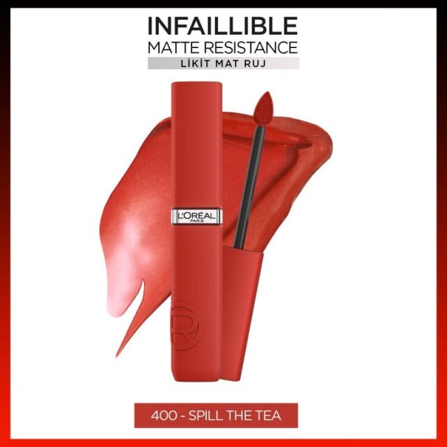 Loreal Paris Infaillible Matte Resistance Likit Mat Ruj 400 Spill The Tea