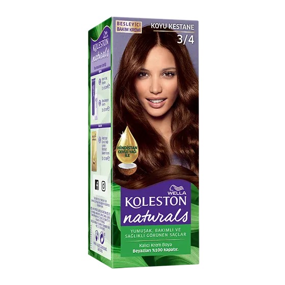 Wella Koleston Naturals Saç Boyası 3/4 Koyu Kestane