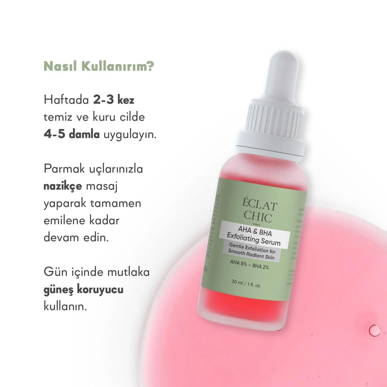 Eclat Chıc Cilt Bakım Serumu 30ml AHA & BHA