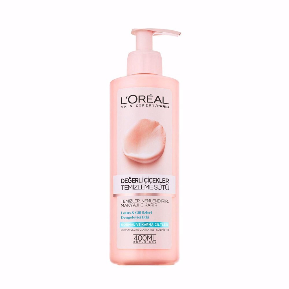 Loreal Paris Değerli Çiçekler Yüz Temizleme Sütü Normal ve Karma Ciltler için 400 ml