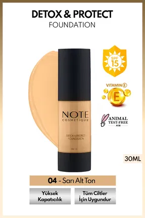 Note Detox And Protect Foundatıon 04 New 30 ML