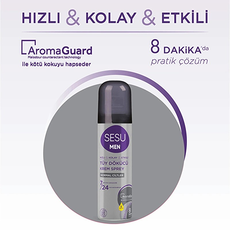 Sesu For Men Tüy Dökücü Krem Sprey 150 ml