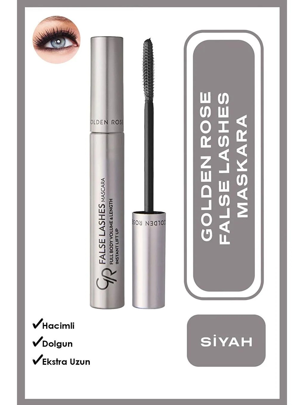 GOLDEN ROSE False Lashes Mascara - Black - Hacim Veren Maskara