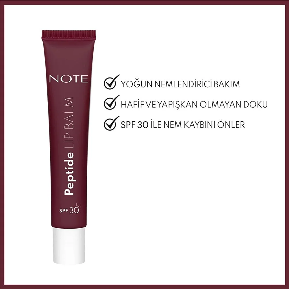 Note Peptide Renkli Lip Balm SPF 30 Nemlendirici ve Parlatıcı 04 Berry Glow Mor