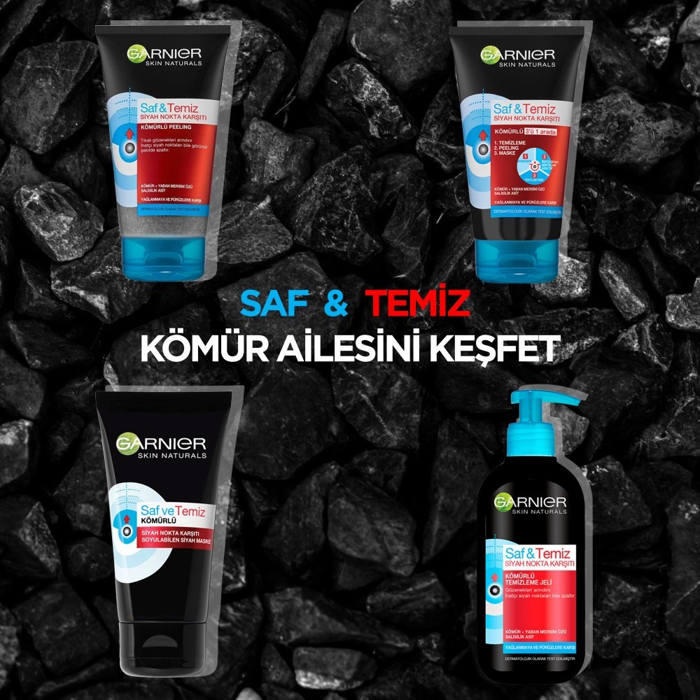 Garnier Saf & Temiz Siyah Nokta Karşıtı Kömürlü Peeling 150 ml