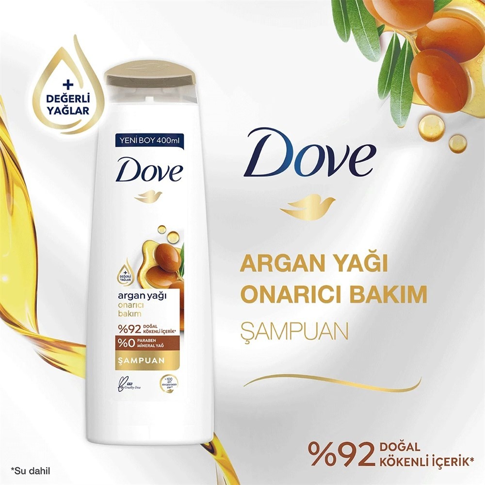 Dove Argan Yağı Ve Onarıcı Saç Bakım Şampuanı 400 ml