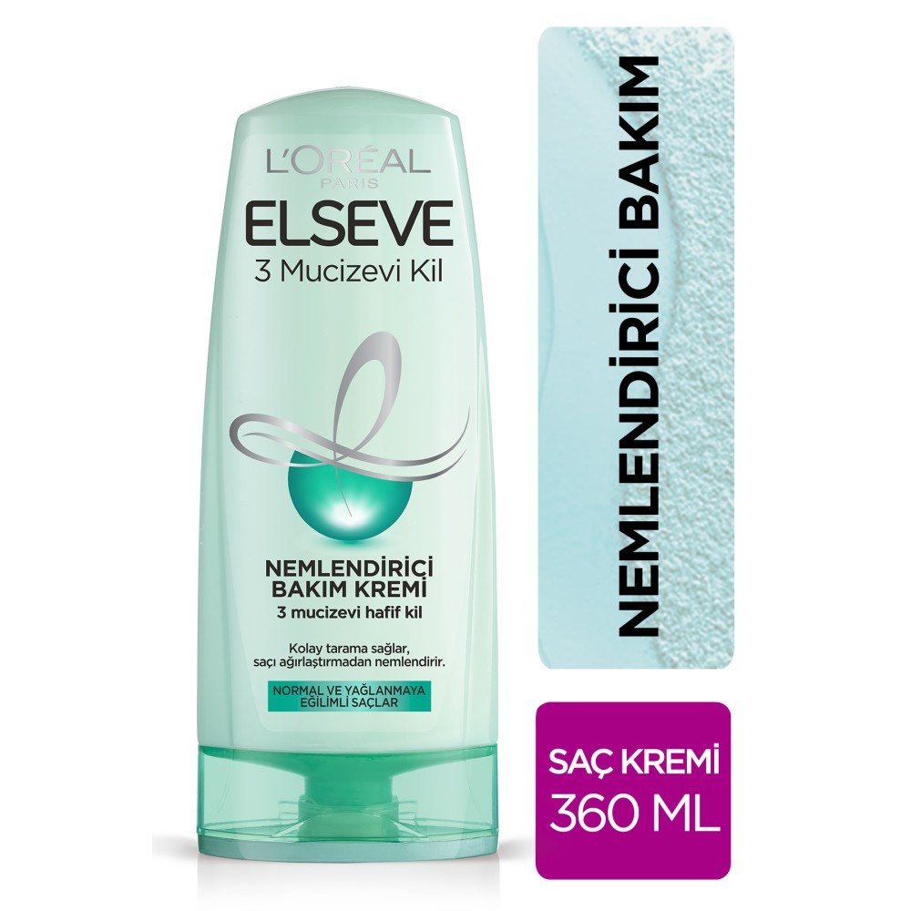 Loreal Paris Elseve Saç Bakım Kremi 3 Mucizevi Kil ile Arındırıcı Etki 360 ml