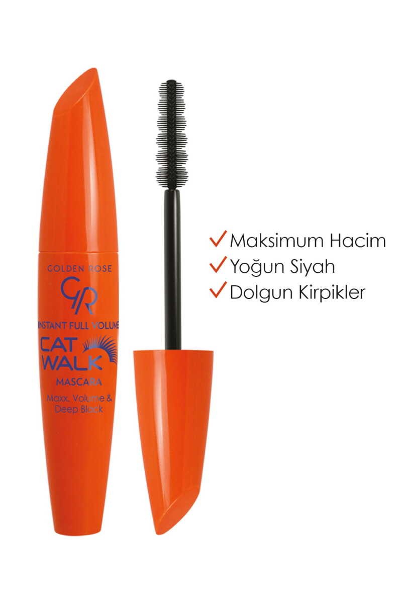 Golden Rose Cat Walk Mascara - Black - Maksimum Hacim Veren Yoğun Siyah Maskara