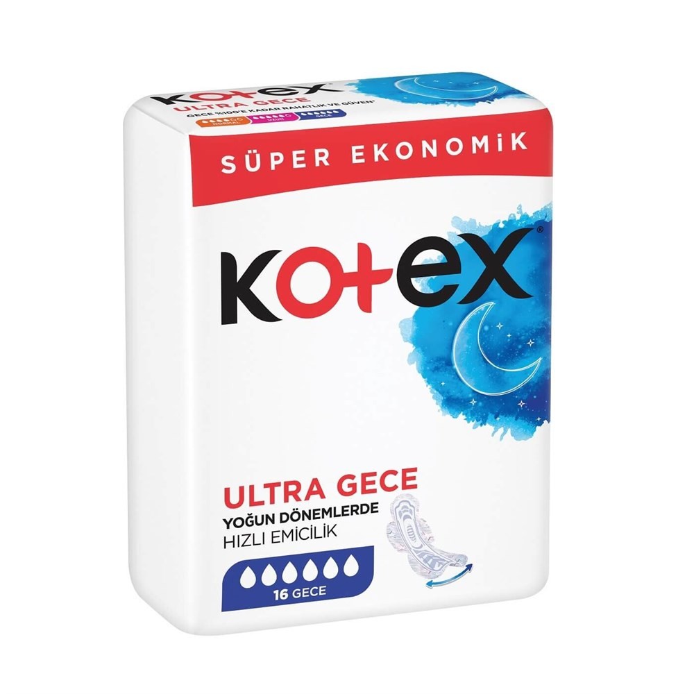 Kotex Hijyenik Ped Ultra Gece 16lı