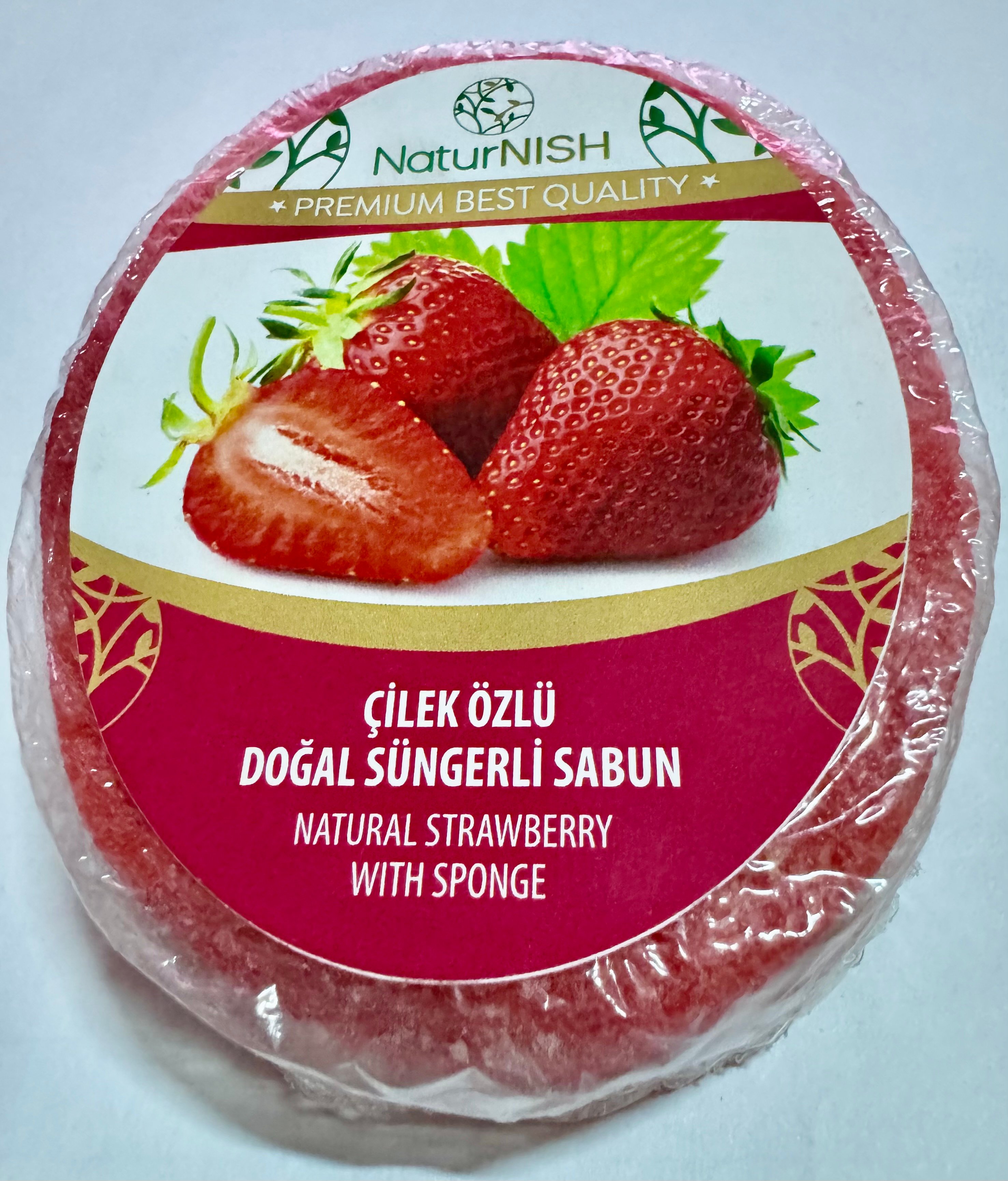 Naturnısh  Sabun 135 gr Çilek Özlü Süngerli