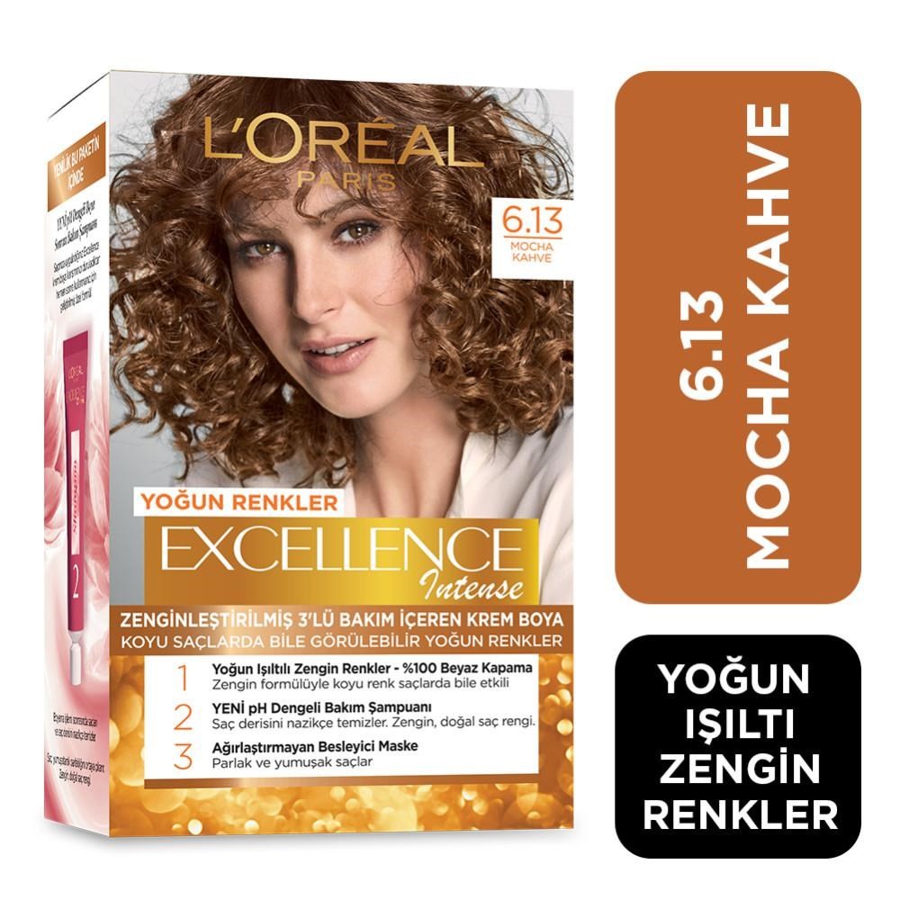 Loreal Paris Excellence Intense Yoğun Renkler Saç Boyası 6.13 Mocha Kahve