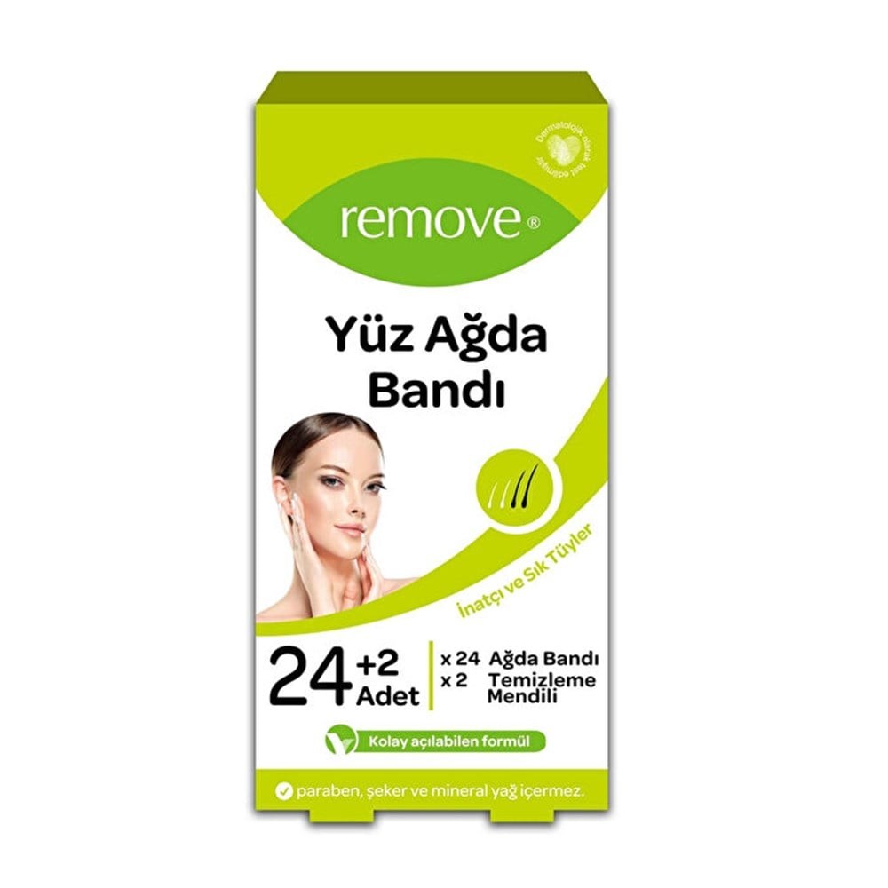 Remove Yüz Ağda Bandı İnatçı ve Sık Tüyler 24lü