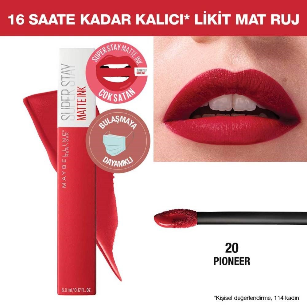 Maybelline New York Likit Mat Ruj SuperStay Matte Ink Liquid Lipstick 20 Pioneer