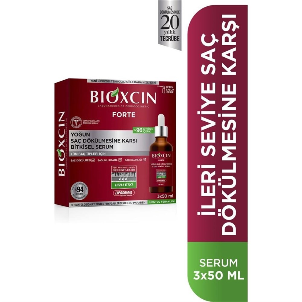 Bioxcin Forte Yoğun Saç Dökülmesine Karşı Bitkisel Serum 3x50 ml