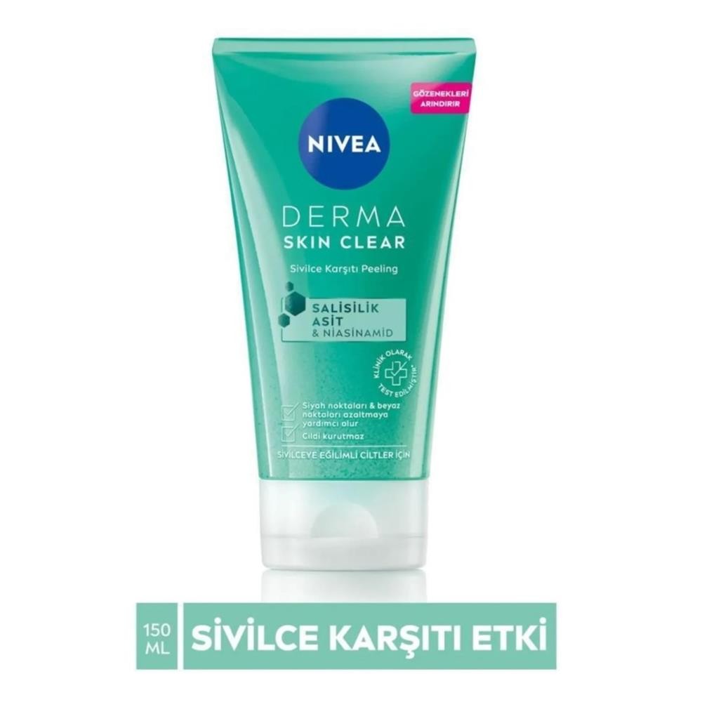 Nivea Derma Skin Clear Sivilce Karşıtı Yüz Temizleyici Peeling 150 ml