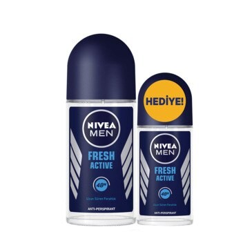 Nivea Men Fresh Active Roll-On 50+25 ml 2li  hediyeli