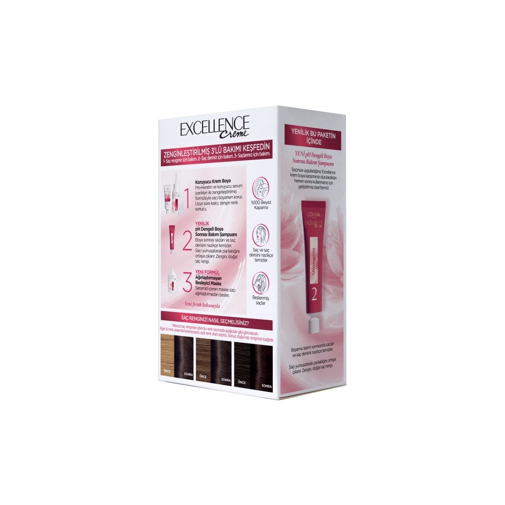 Loreal Paris Excellence Creme Kit Saç Boyası 3.0 Koyu Kestane