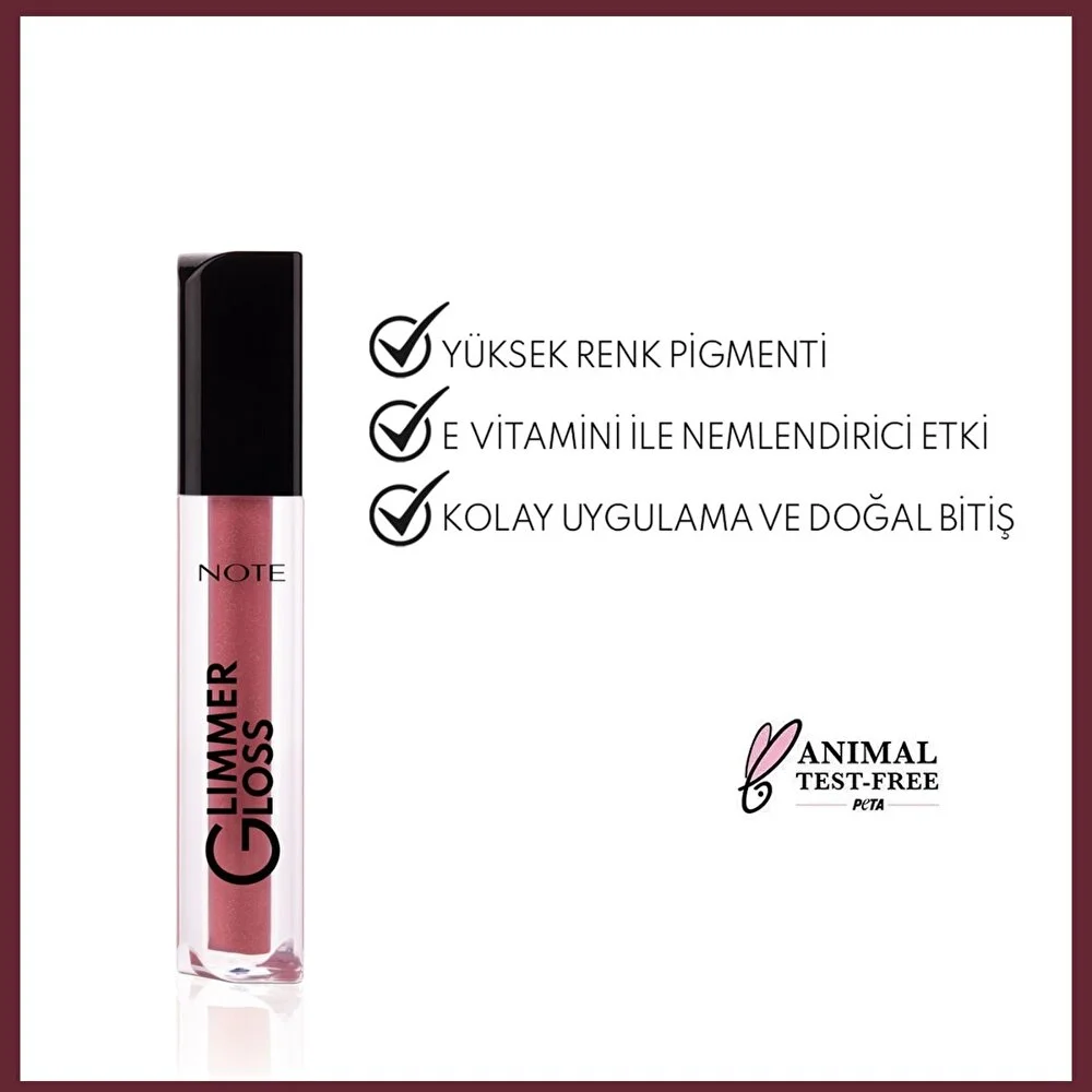 Note Glimmer Gloss Işıltılı Nemlendirici Dudak Parlatıcısı 50 Rose Sorbet