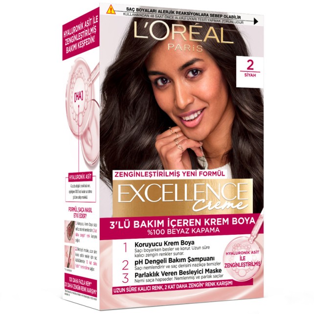 Loreal Paris Excellence Creme Saç Boyası 2 Siyah